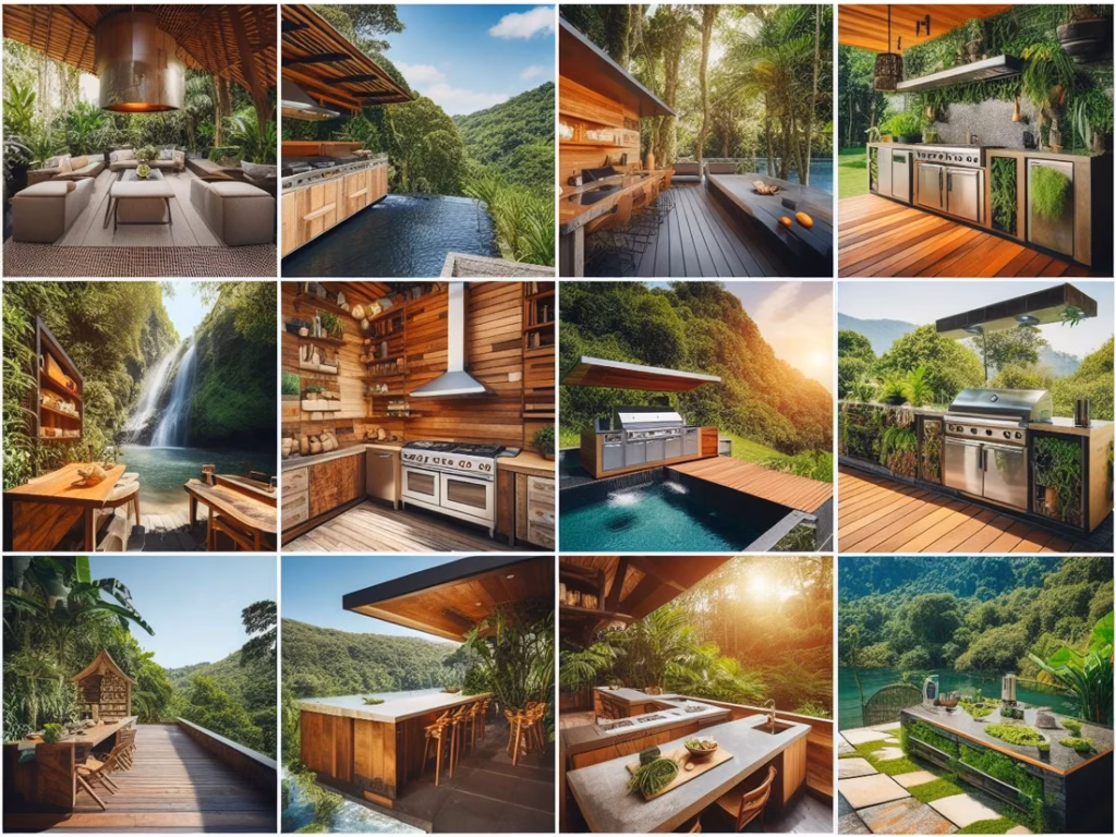Bucătării în aer liber ecologice: numai materiale ecologice